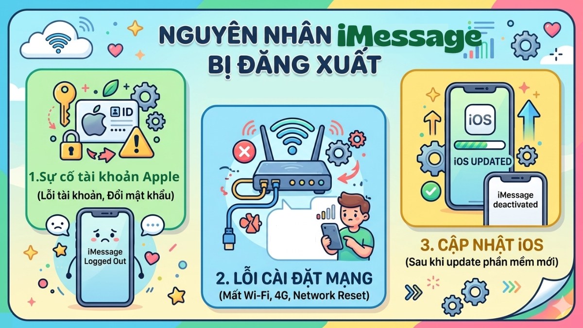 Nguyên nhân khiến iMessage bị đăng xuất