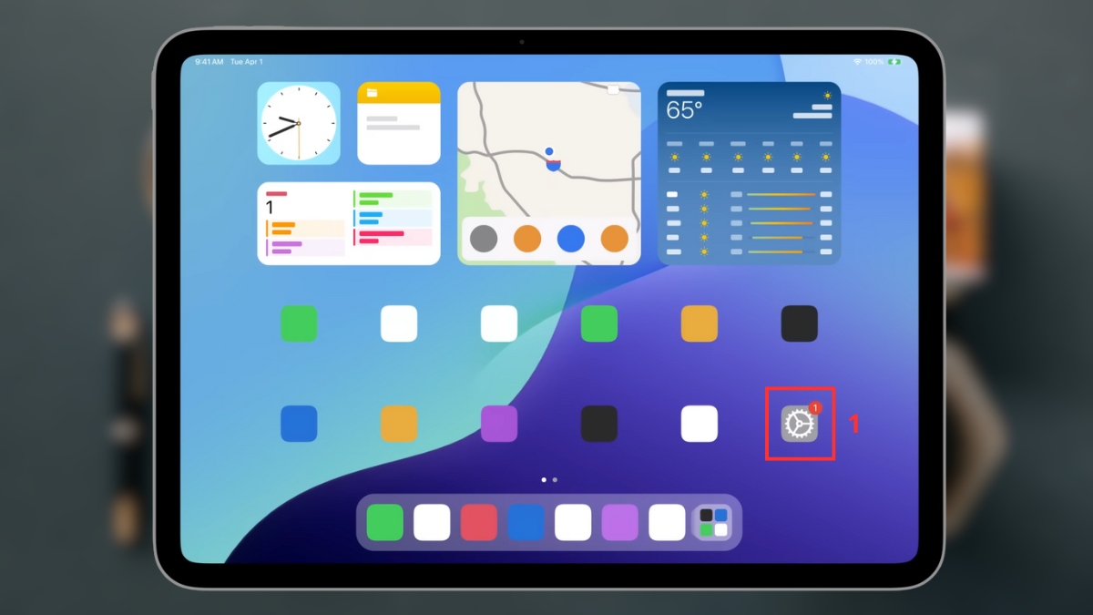 Cập nhật phần mềm khi iPad báo đang không vào sạc - bước 1