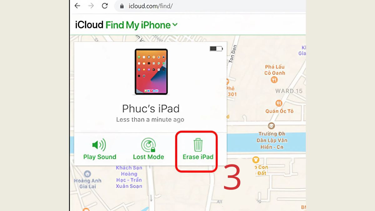 Khắc phục iPad bị vô hiệu hóa bằng iCloud - bước 3
