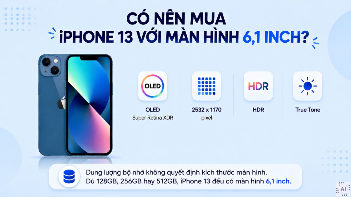 Cân nhắc mua iPhone 13 với màn hình 6,1 inch