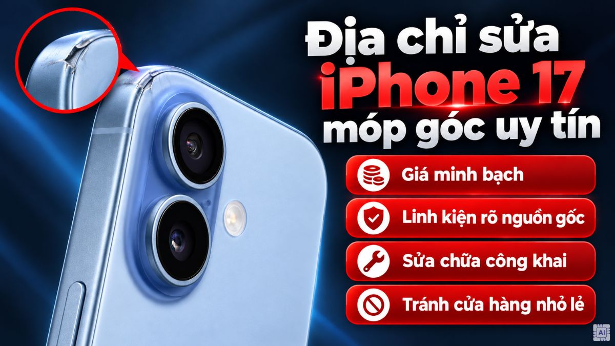 Địa chỉ sửa iPhone 17 móp góc uy tín