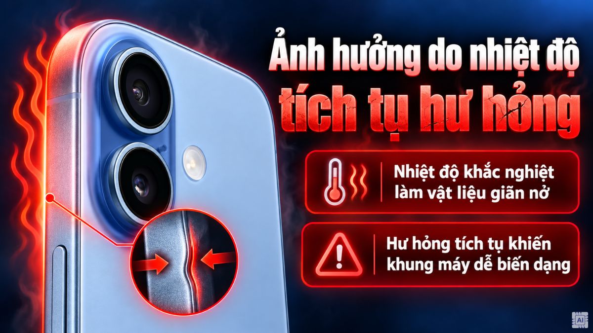 iPhone 17 bị móp do ảnh hưởng từ nhiệt độ, hư hỏng
