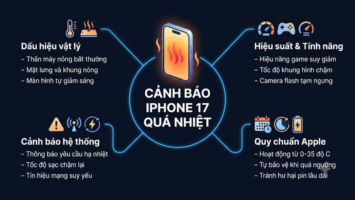 Dấu hiệu nhận biết iPhone 17 bị nóng máy quá nhiệt