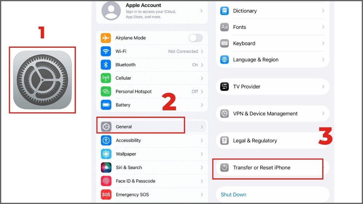 Khắc phục iPhone 17 bị nóng máy bằng cách đặt lại iPhone 17 - bước 1