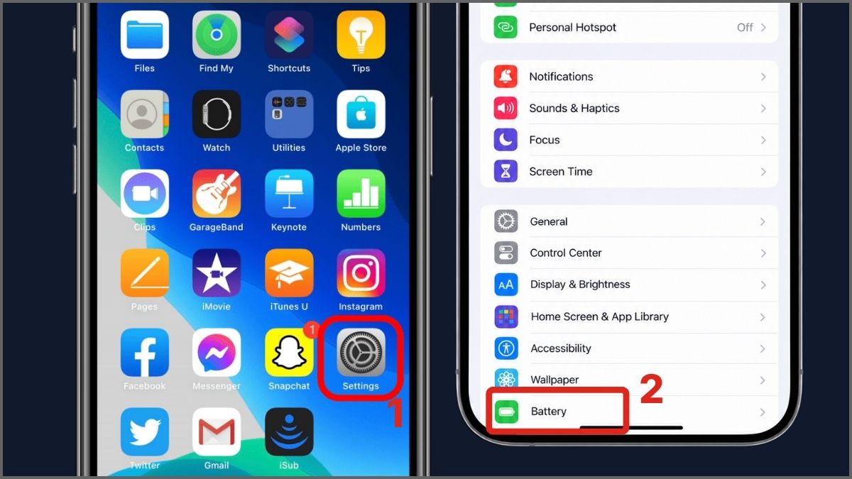 Cách hạ nhiệt iPhone 17 bằng cách bật chế độ nguồn điện thấp - bước 1