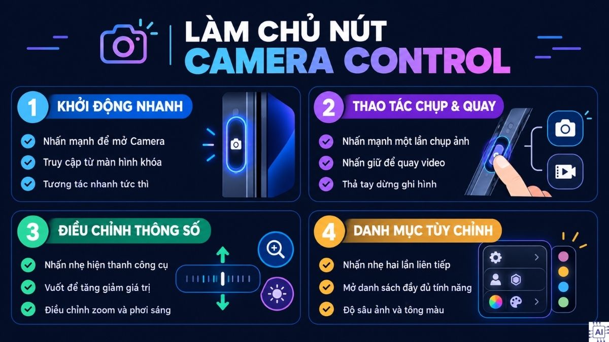 Cách sử dụng chức năng Camera Control hiệu quả