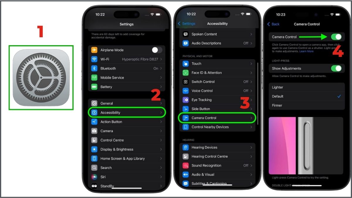 Cách tắt Camera Control trên iPhone 17