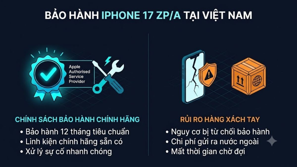 Chính sách bảo hành iPhone 17 mã ZP/A tại Việt Nam