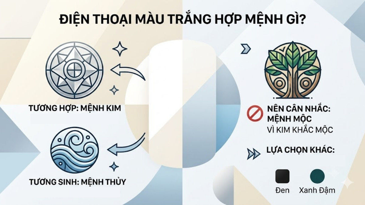 iPhone 17 màu trắng hợp mệnh KIM