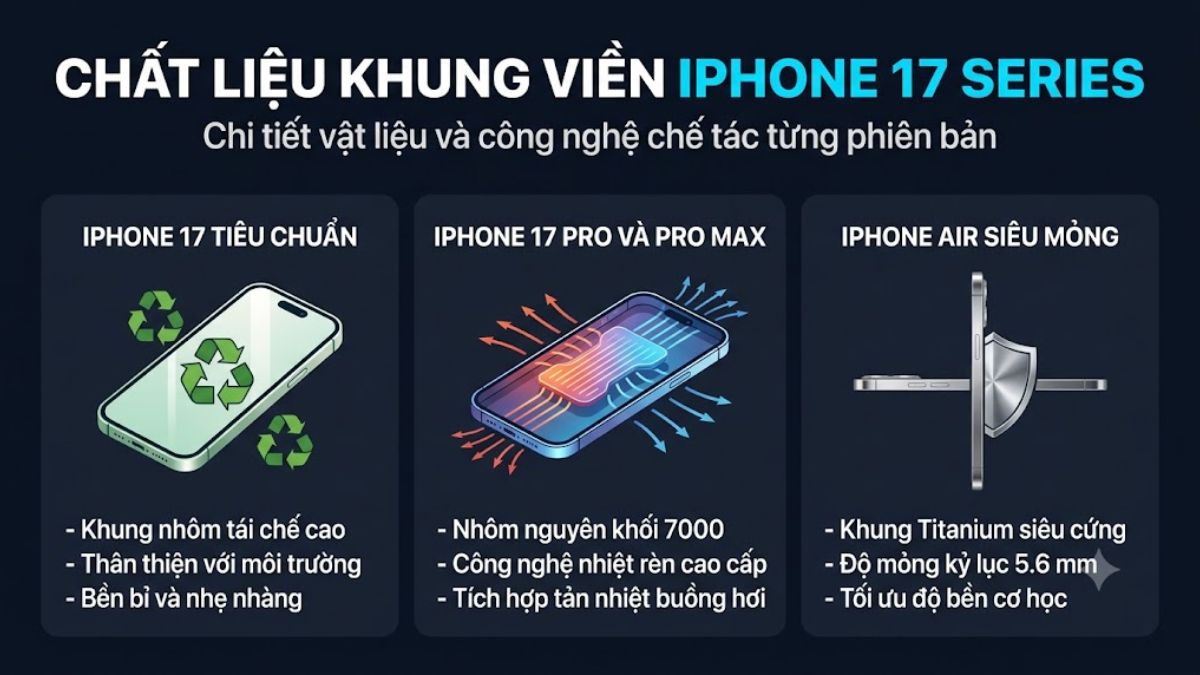 iPhone 17 khung viền nhôm với hàm lượng tái chế cao