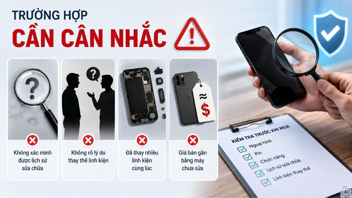 Trường hợp nên cân nhắc khi iPhone báo linh kiện chính hãng