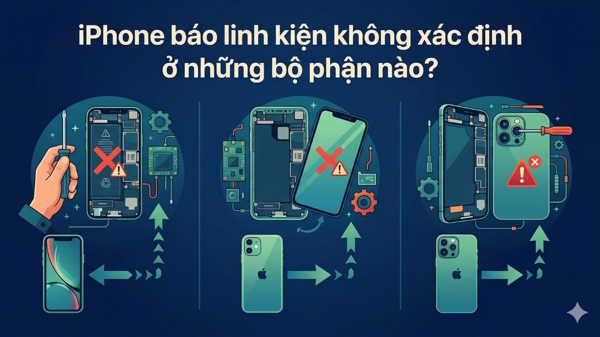 iPhone báo linh kiện không xác định ở những bộ phận khác nhau