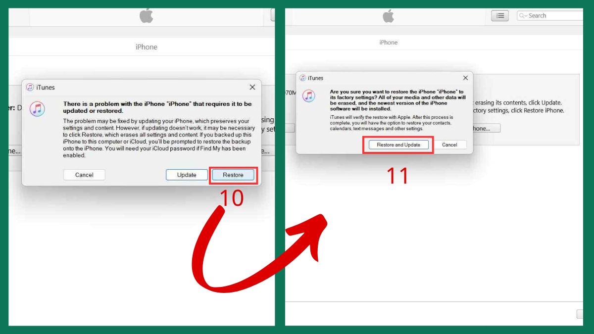 Khắc phục iPhone bị loạn cảm ứng bằng cách chế độ khôi phục - bước 5