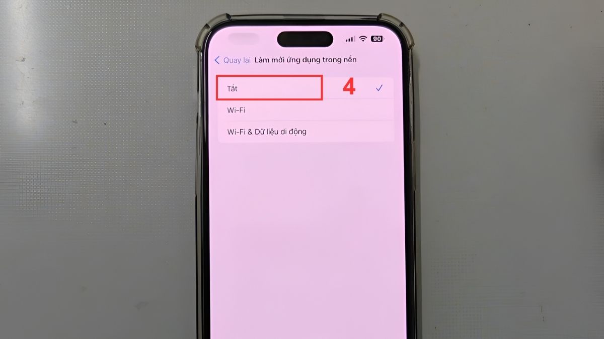 Tắt làm mới ứng dụng trong nền khi iPhone bị lỗi camera sau, đèn flash - bước 4
