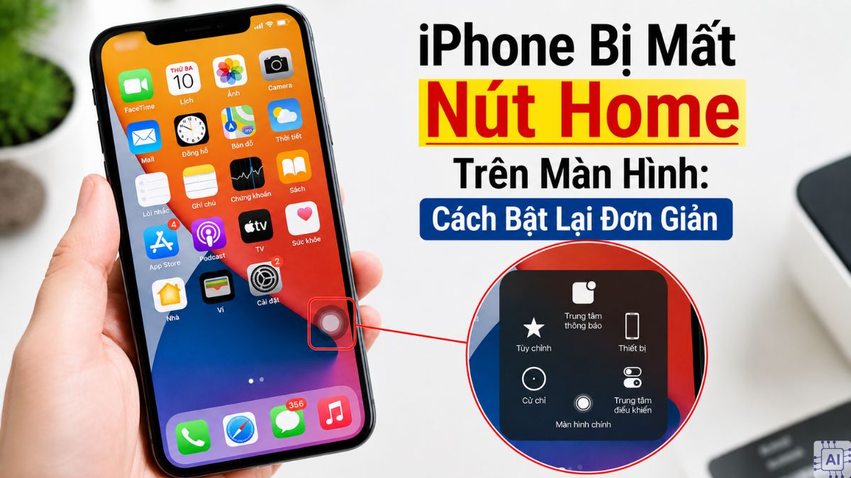 iPhone bị mất nút Home trên màn hình: Cách bật lại đơn giản