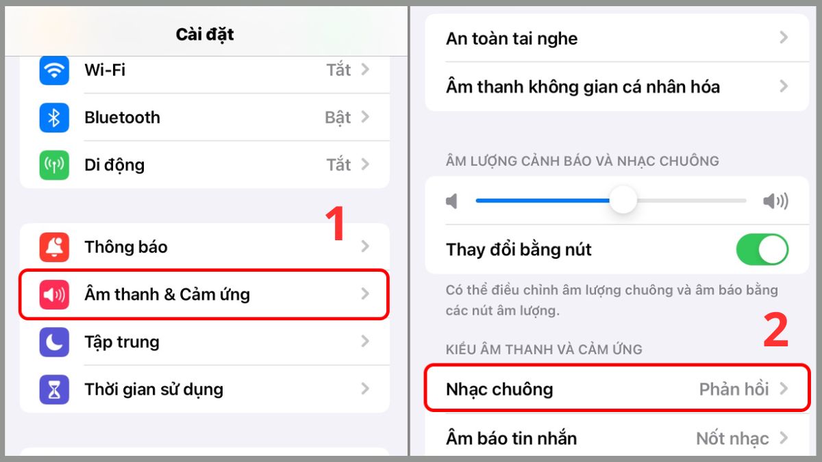 Kiểm tra các tính năng khi iPhone bị mất rung - bước 1,2