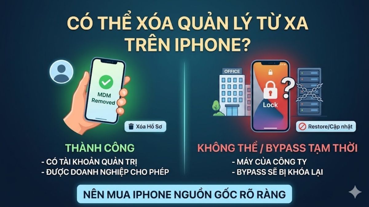 Xóa quản lý từ xa trên iPhone tùy vào từng trường hợp