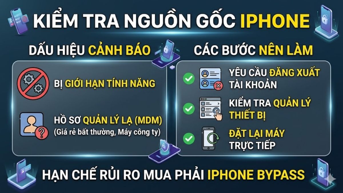 Kiểm tra nguồn gốc iPhone khi iPhone bị quản lý từ xa