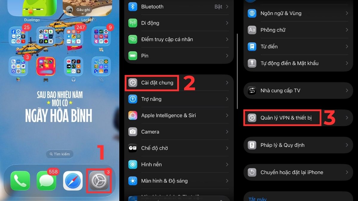 Xóa hồ sơ quản lý nếu được phép khi iPhone bị quản lý từ xa - bước 1