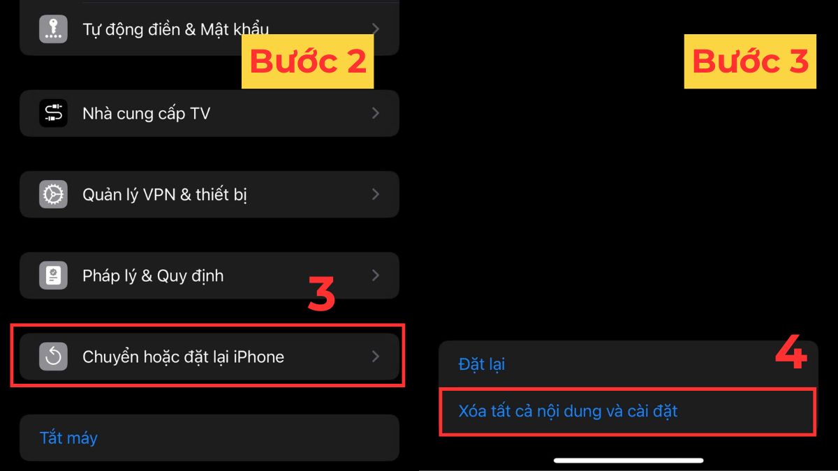 Cách nhận biết iPhone Bypass bằng cách khôi phục cài đặt gốc iPhone - bước 2,3