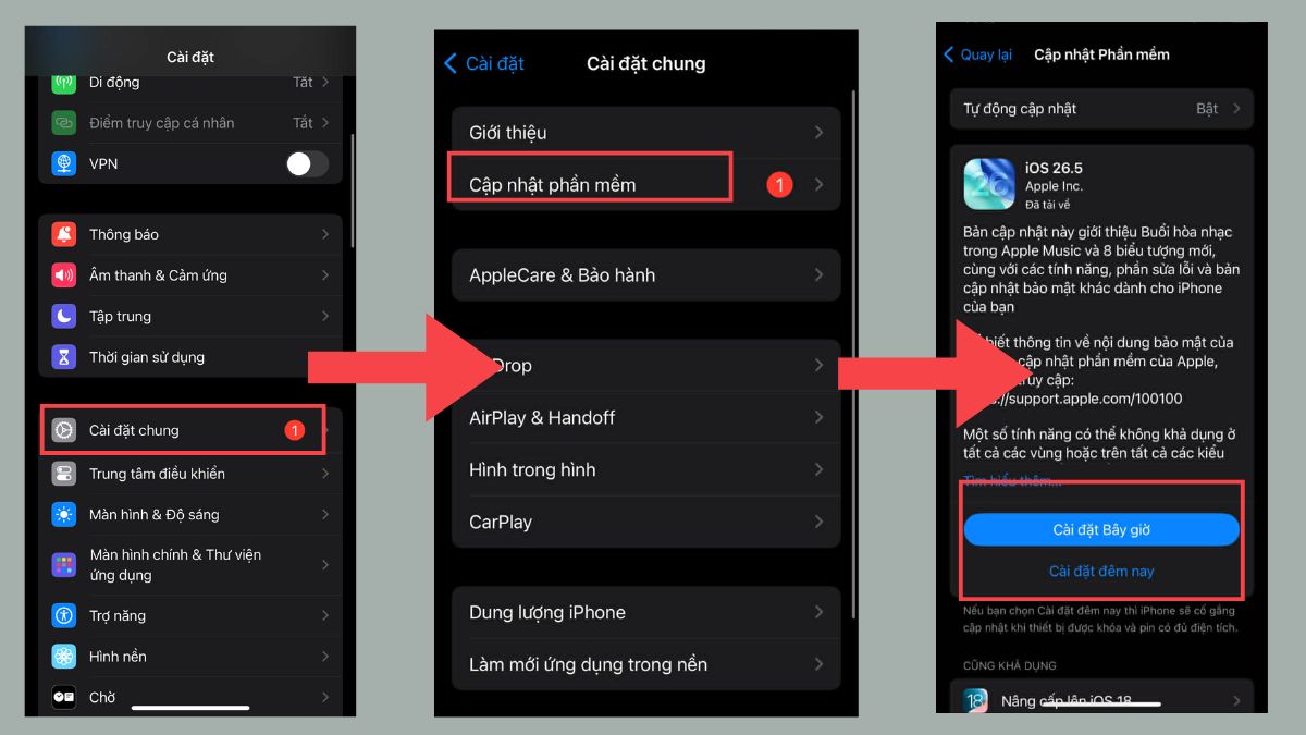 Cập nhật iOS mới nhất khi iPhone cắm sạc bị tắt nguồn