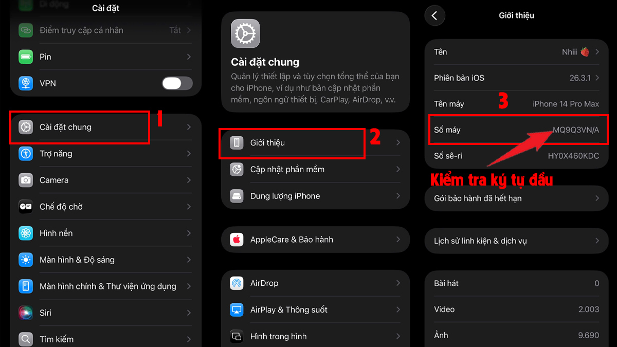 Cách kiểm tra iPhone demo trước khi mua - kiểm tra mã Model