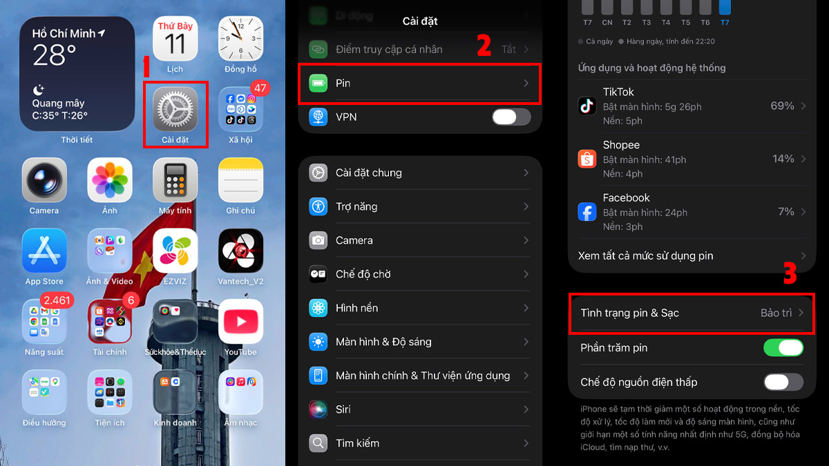 Cách kiểm tra iPhone demo trước khi mua - kiểm tra pin