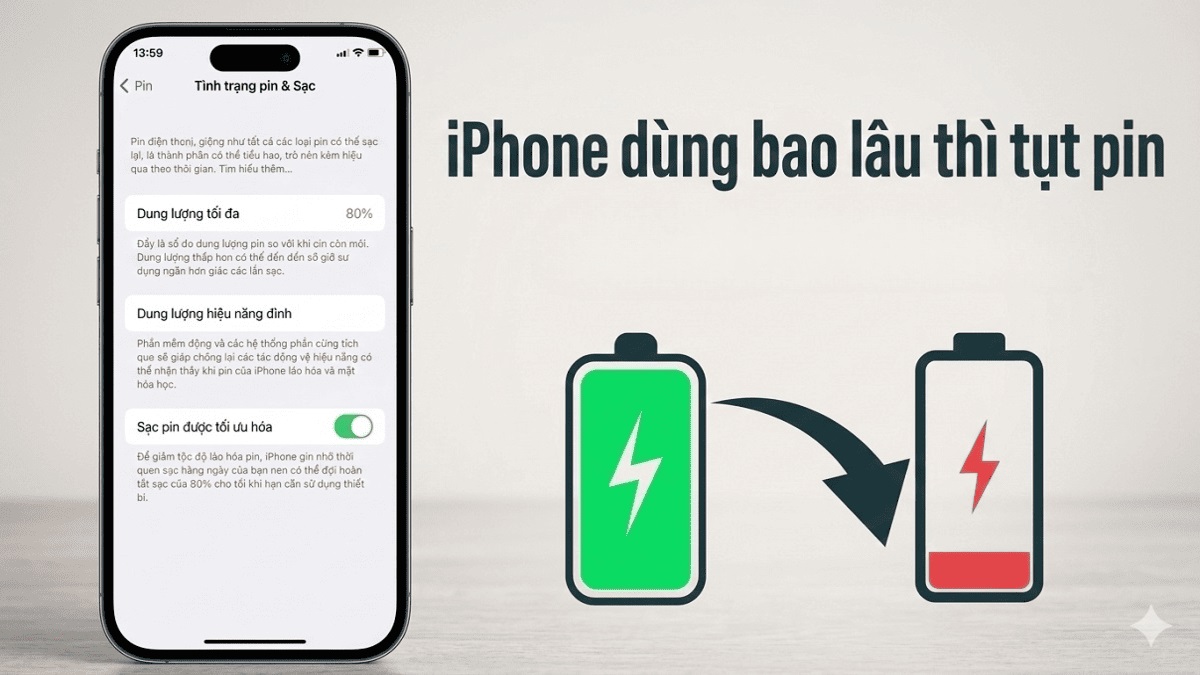 iPhone dùng bao lâu thì tụt pin? Khi nào cần thay pin mới?