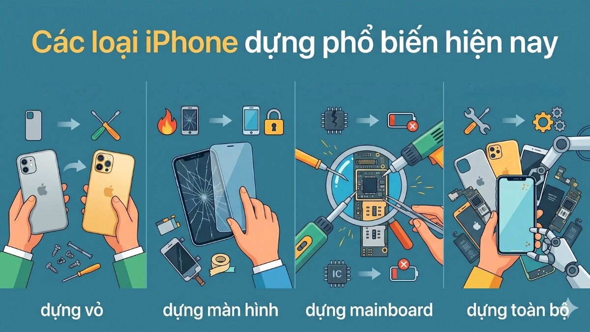 Các loại iPhone dựng phổ biến hiện nay
