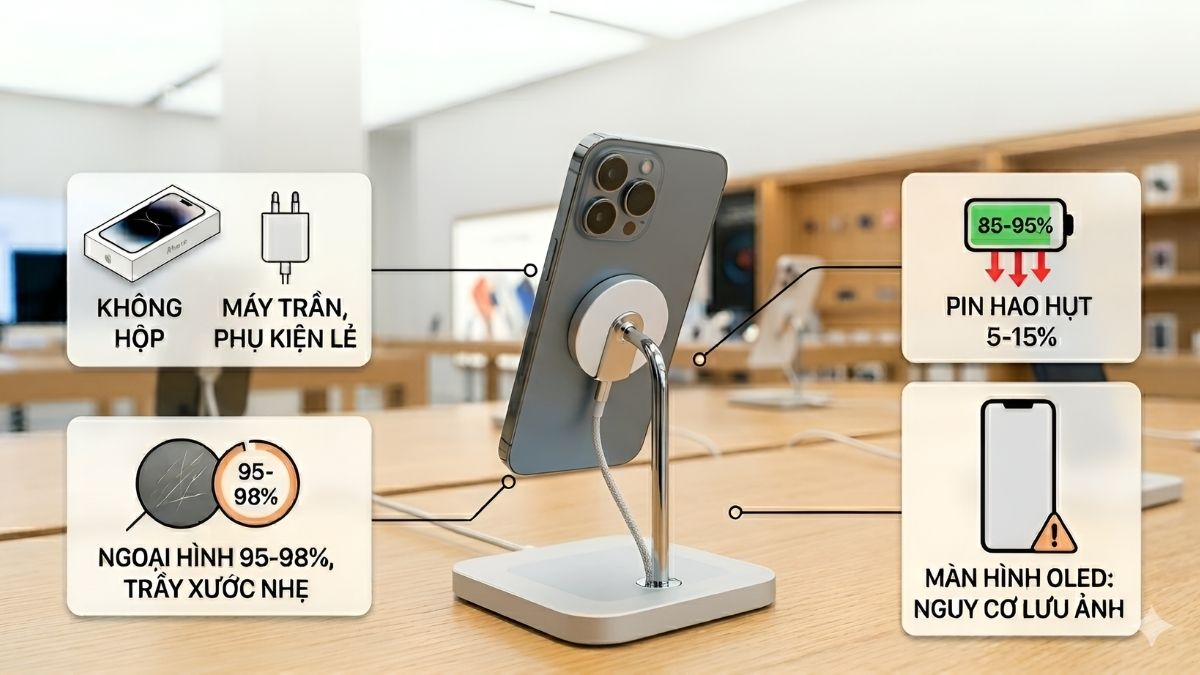 Đặc điểm của iPhone hàng trưng bày
