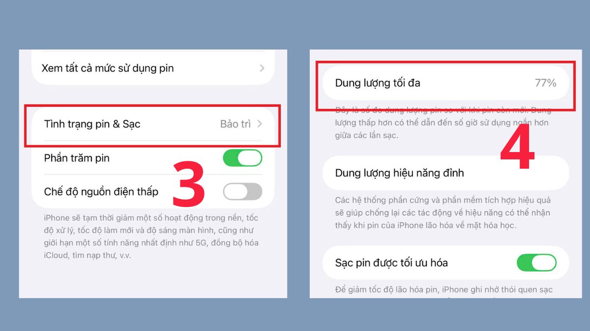 Kiểm tra pin iPhone trưng bày - bước 2,3