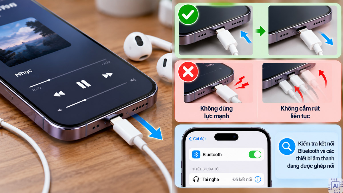 Cắm rút tai nghe nhiều lần để khắc phục lỗi loa trong iPhone