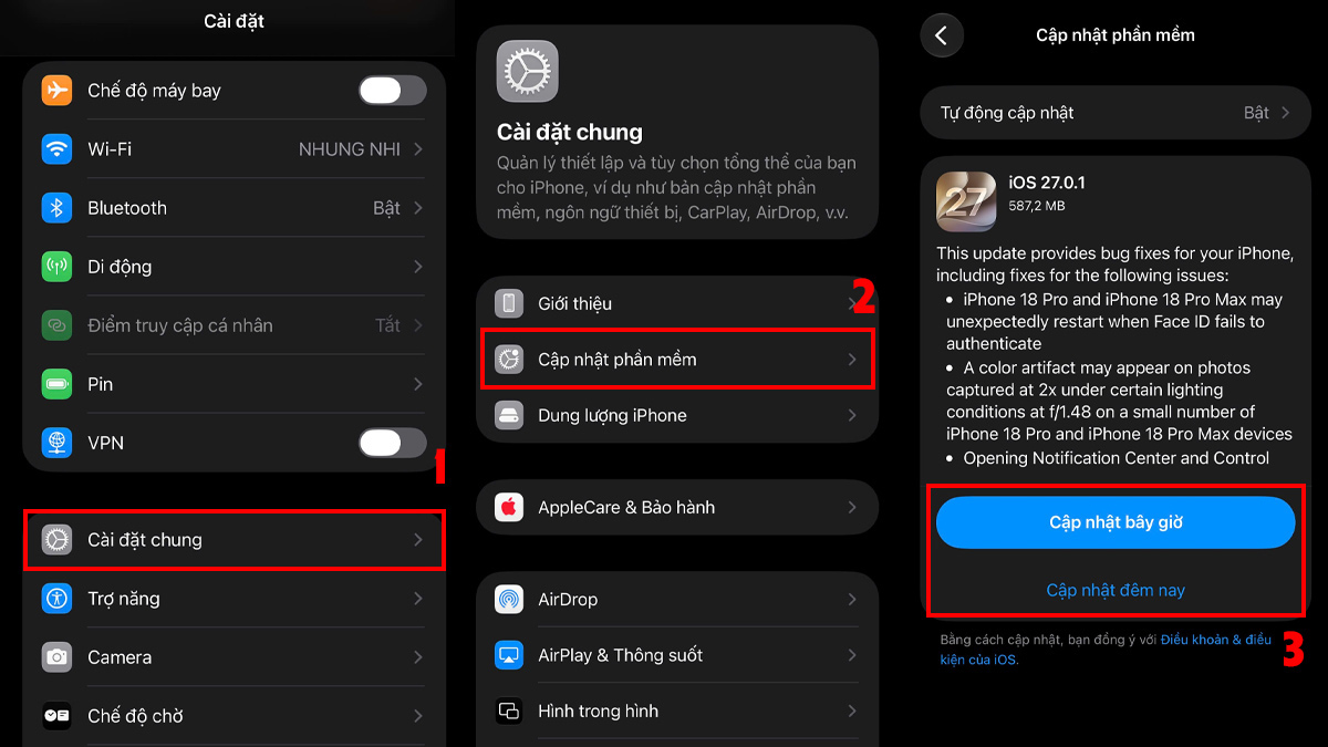 Kiểm tra lại bản cập nhật iOS để khắc phục lỗi loa trong iPhone