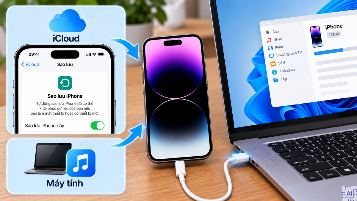Restore lại iPhone để khắc phục lỗi loa trong iPhone - bước 1