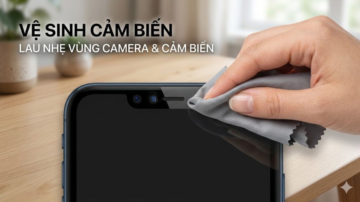 Vệ sinh cảm biến khi iPhone không tắt được màn hình