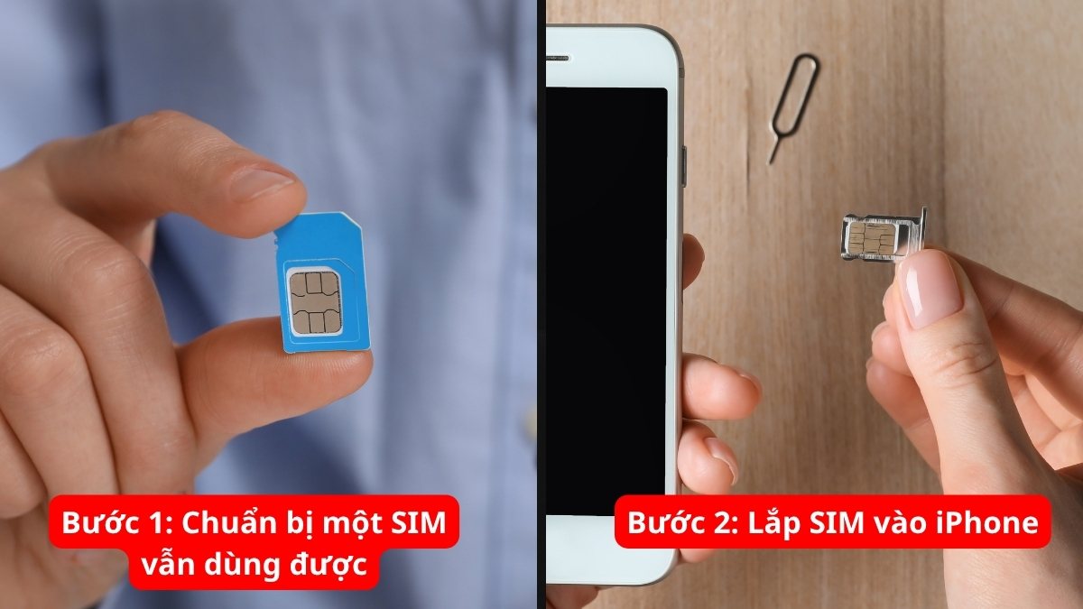 Cách kiểm tra iPhone Lock bằng cách gắn sim nhà mạng bất kì - bước 1