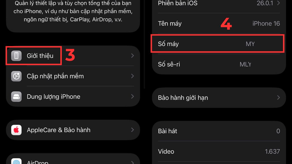 Kiểm tra IMEI iPhone lướt - bước 2,3