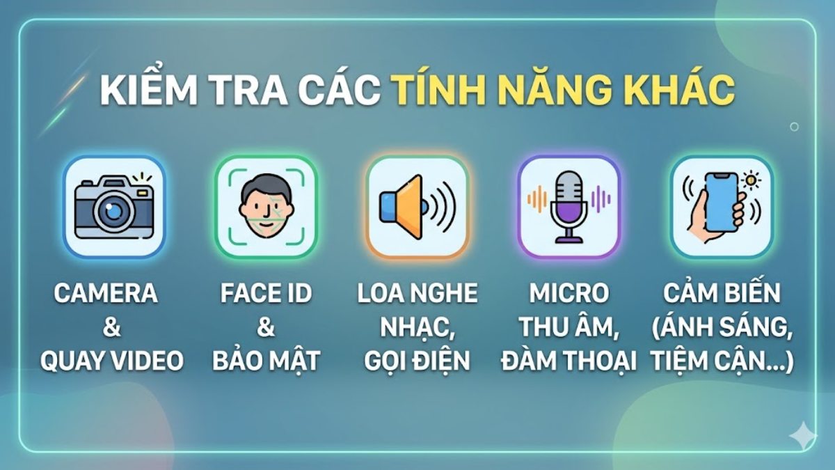 Kiểm tra các tính năng khác trên iPhone lướt