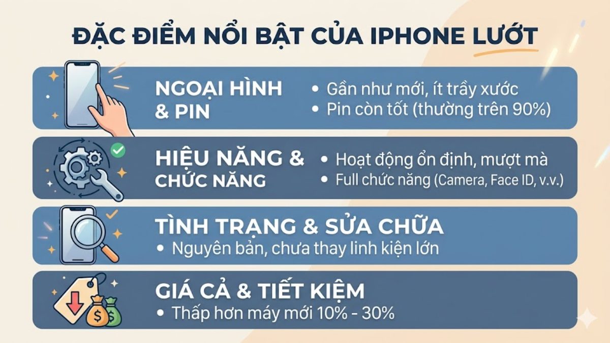 Đặc điểm nổi bật của iPhone lướt