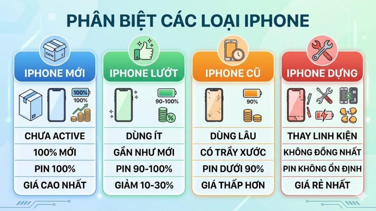 Phân biệt iPhone lướt với các loại iPhone khác