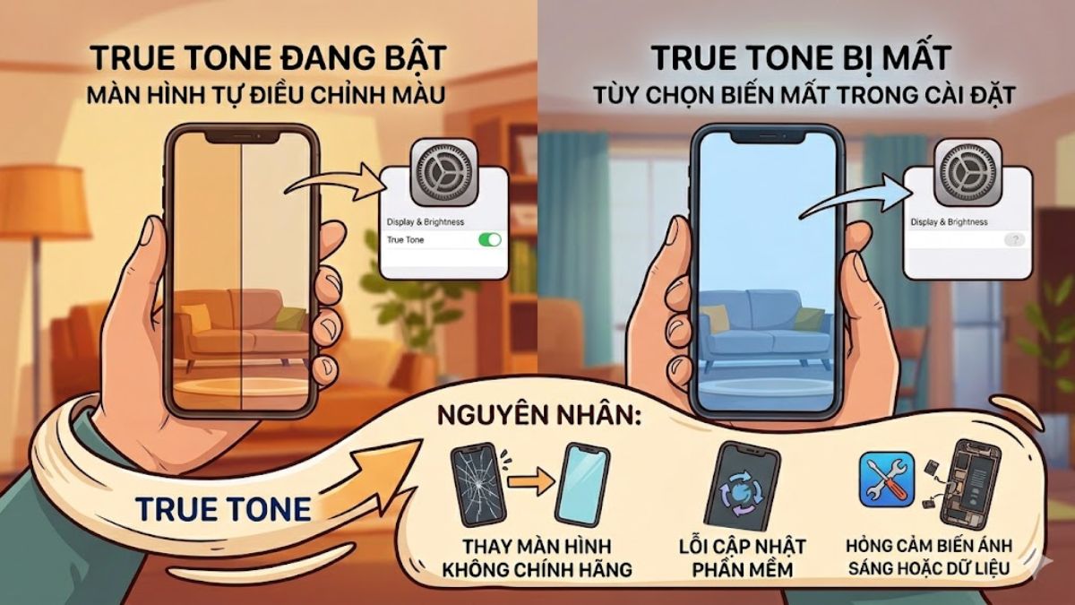 Tìm hiểu lỗi iPhone bị mất True Tone