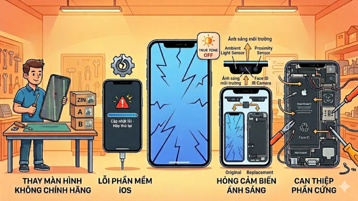 Nguyên nhân khiến iPhone bị mất True Tone