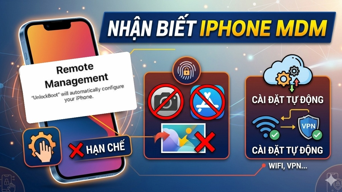 Dấu hiệu nhận biết iPhone MDM