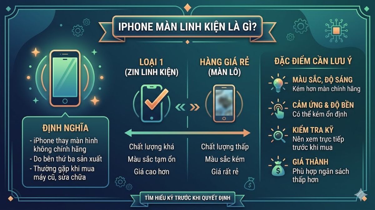 Tìm hiểu iPhone màn linh kiện