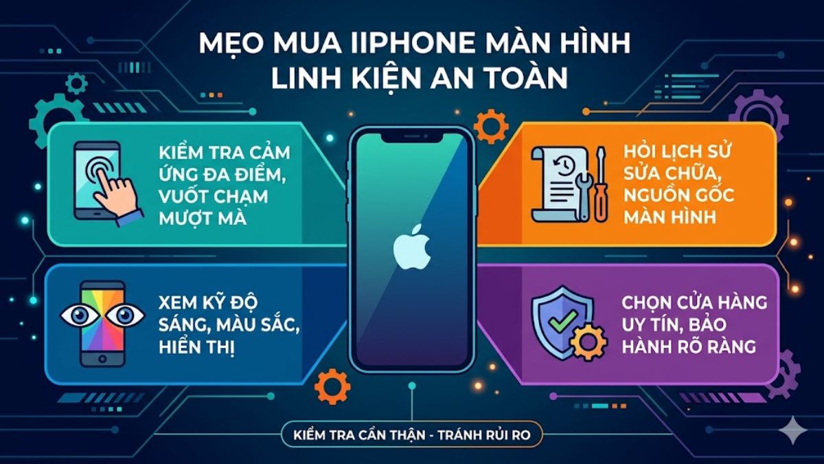 Kinh nghiệm mua iPhone màn linh kiện an toàn