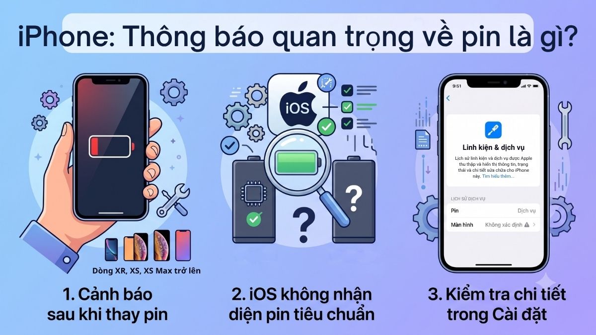 Tìm hiểu tình trạng iPhone thông báo quan trọng về pin