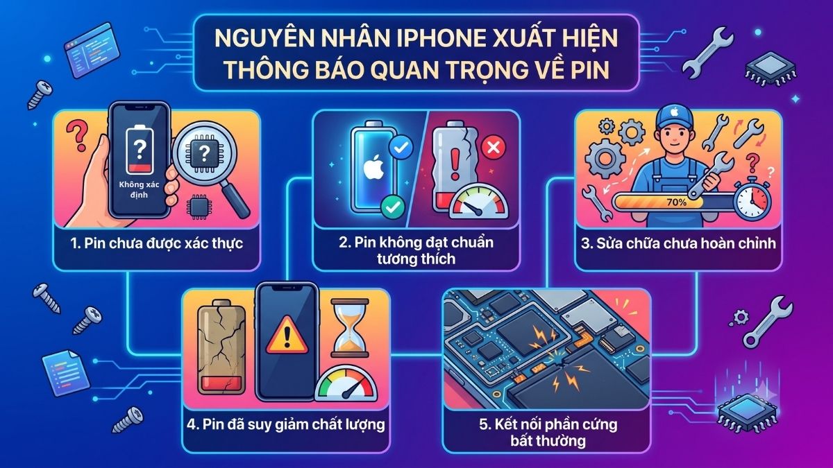 Nguyên nhân iPhone xuất hiện thông báo quan trọng về pin