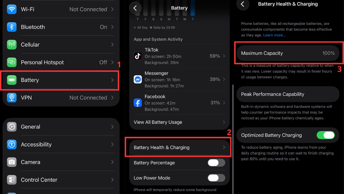 Cách kiểm tra iPhone trả bảo hành trước khi mua - kiểm tra pin iPhone