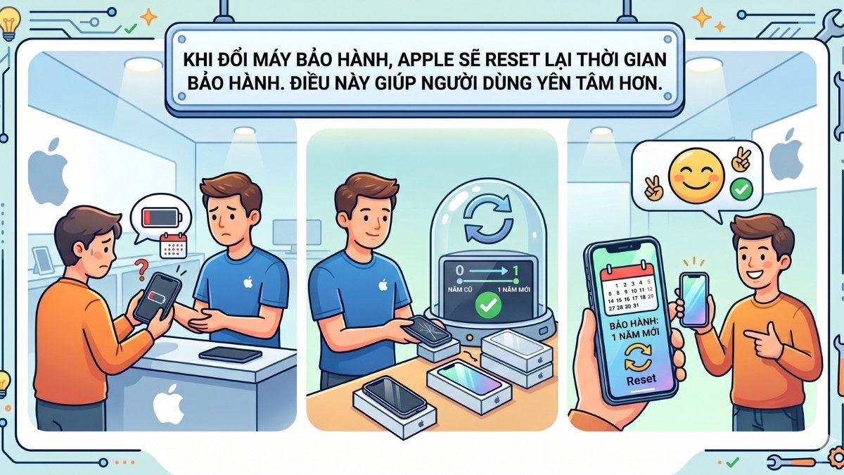 Chế độ bảo hành của iPhone trả bảo hành
