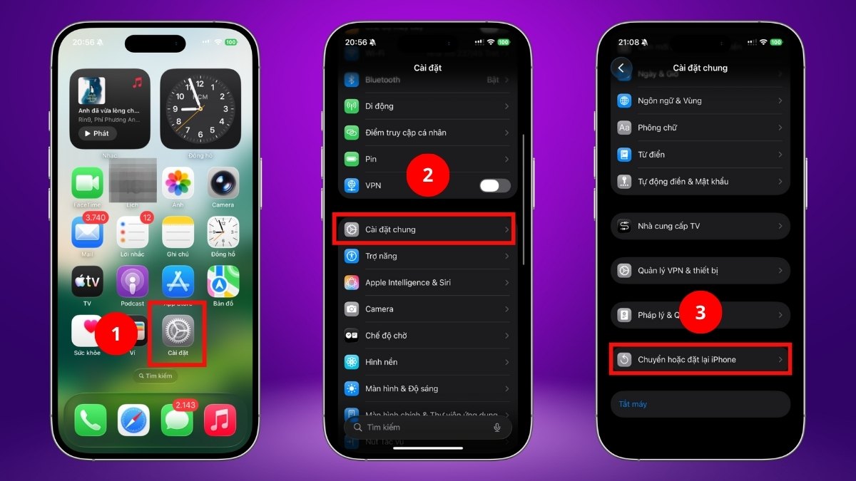 Khôi phục cài đặt gốc khi iPhone bị văng ứng dụng - bước 1